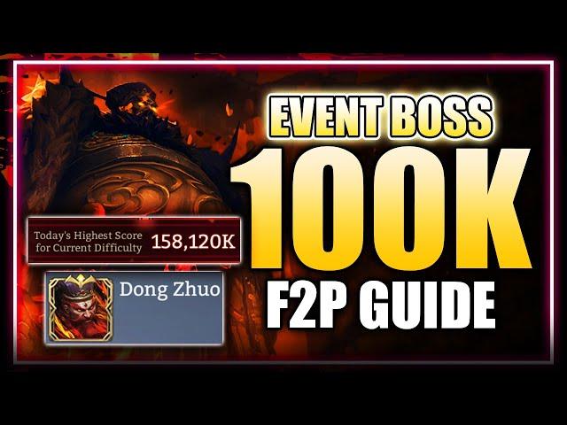 100K F2P GUIDE Nightmare Challenge Boss DONG ZHUO - EPIC LORDS, ONLY 2 LEGGOS + VOLKA  #WoR