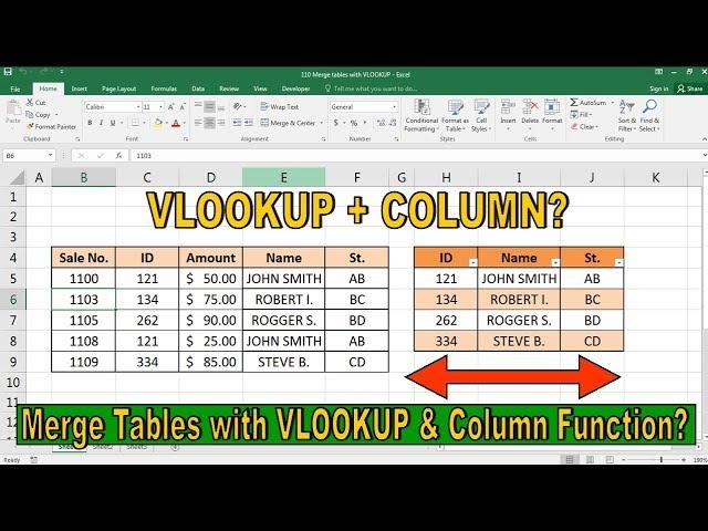 Use VLOOKUP Function in Excel to Merge Tables | Learn Excel basics for beginners to advanced |