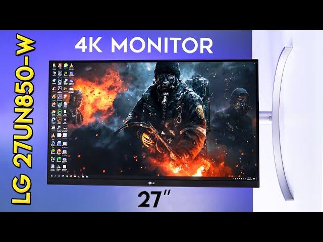 LG 27 inch 4K Monitor Review | Editing + Gaming (HDR / Type C / 90°) 27UN850-W