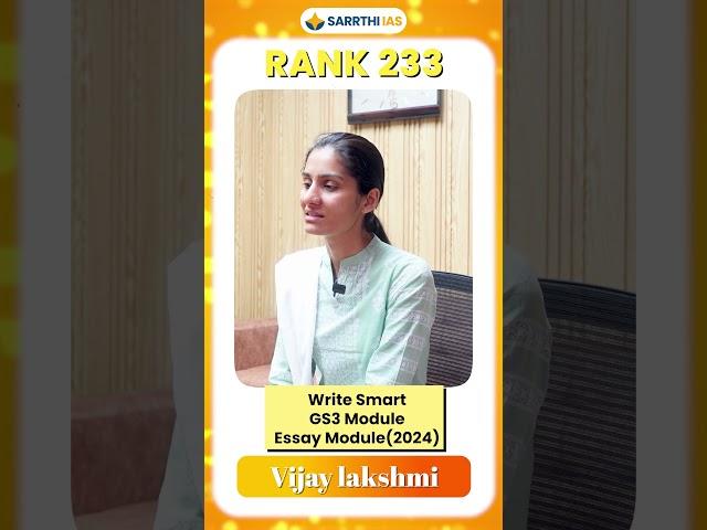 Behind AIR 233: Vijaylakshmi | GS 3, Write Smart & Essay Feedback | UPSC 2024 Final Results