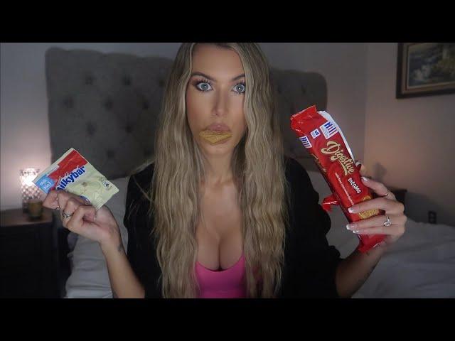 ASMR trying BRITISH treatswrapper, chewing sounds