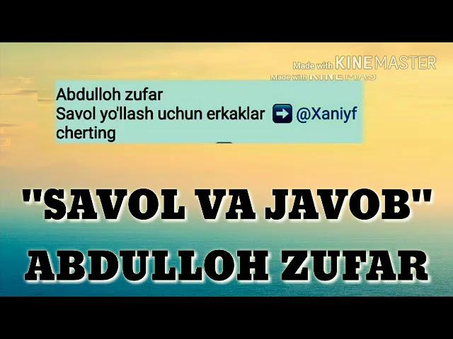 QARZDOR ODAN QARZI UZILMAGUNCHA ISHI YURISHMAYDIMI? ( ABDULLOH ZUFAR HAFIZAHULLOH )