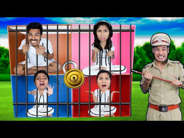 Living In 4 Colour JAIL Challenge | Pink,Blue,Red,Brown Colour JAIL | Pari's Lifestyle