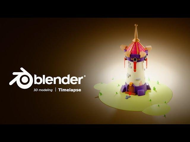 Creating A 3D Stylized Wizard Tower In Blender 4.2 I Time-Lapse Tutorial