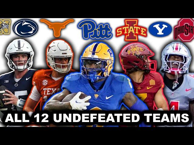 Ranking Every Undefeated Team Left In College Football (1-12)