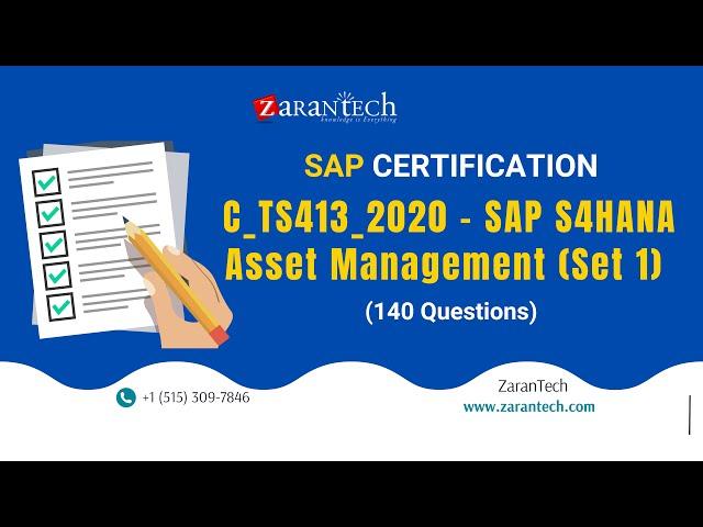 C_TS413_2020 - SAP S4HANA Asset Management (Set 1)  (140 Questions) | ZaranTech DotCom