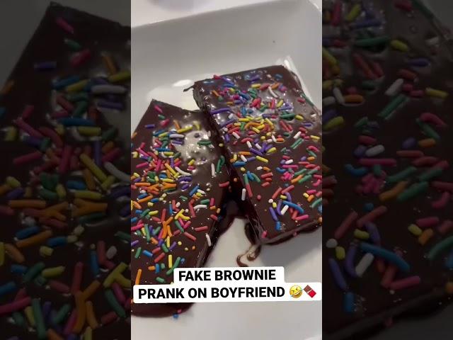 Fake Brownie Prank On Boyfriend #shorts