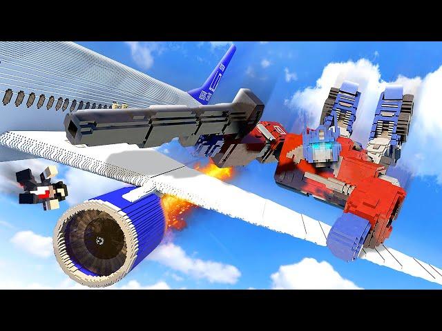 TRANSFORMERS Causes Plane Crash - Teardown Mods Gameplay