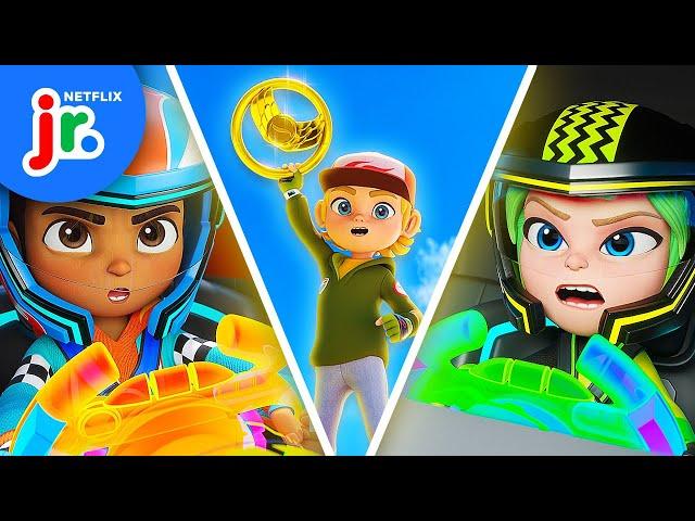 RACE to Rescue the Golden Steering Wheel!  Hot Wheels Let's Race | Netflix Jr