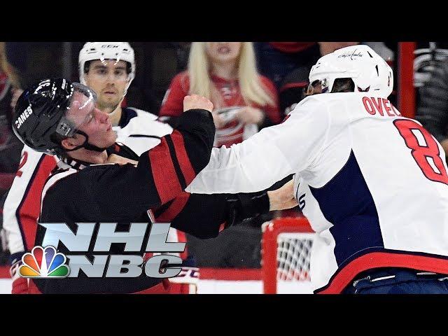 Capitals' Alex Ovechkin knocks out Hurricanes' Andrei Svechnikov in Game 3 | NBC Sports