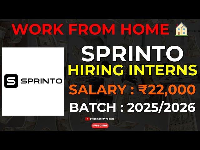 Work from Home Internship at Sprinto | 22K Stipend | Recruitment & Market Research Roles!