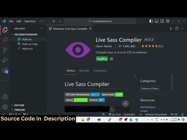 This VS Code Extension Will Compile Your SCSS or SASS to CSS in Realtime Full Setup