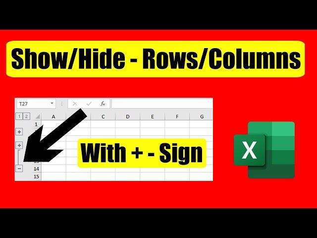 How To Hide-Unhide Columns Or Rows With Plus-Minus Sign or Group-ungroup feature In Excel