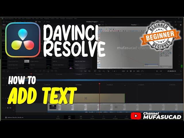 Davinci Resolve How To Add Text