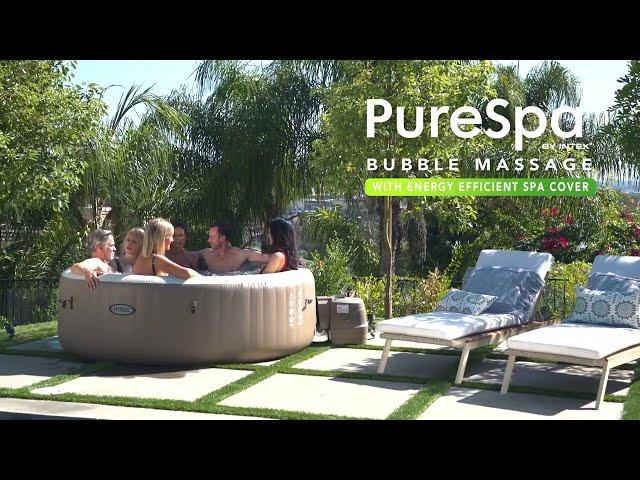 Надувной спа бассейн джакузи PureSpa Bubble 196, 216 см, аэромассаж, Intex 28426, 28428, 28476