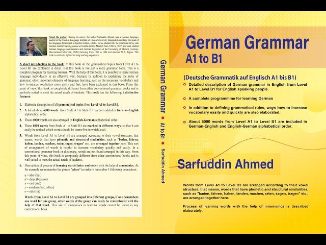 Learn German in English with Sarfuddin Ahmed | A1, A2. B1: Presentation of grammar book