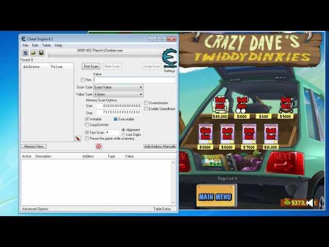 Plants vs Zombies Money Hack Using Cheat Engine 6.1