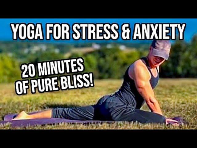 20 Min Full Body Yoga for Stress & Anxiety - Power Yoga Stretch for Strength & Flexibility