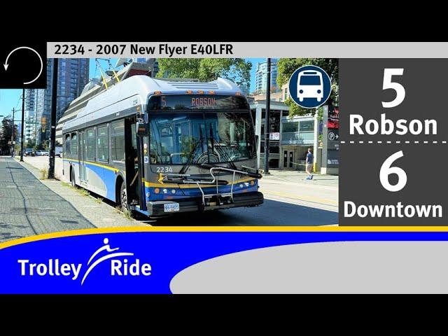 TrolleyRide: TransLink (CMBC) - 5 Robson / 6 Downtown | New Flyer E40LFR (2234)