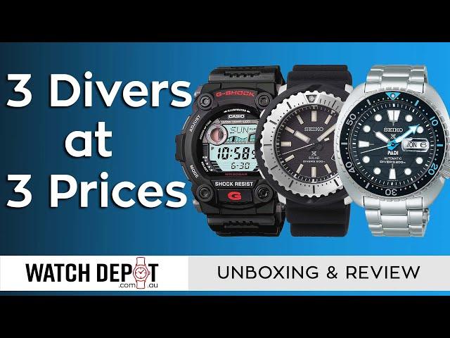 3 Dive Watches at 3 Different Prices | G-Shock, Seiko | WatchDepot Collections