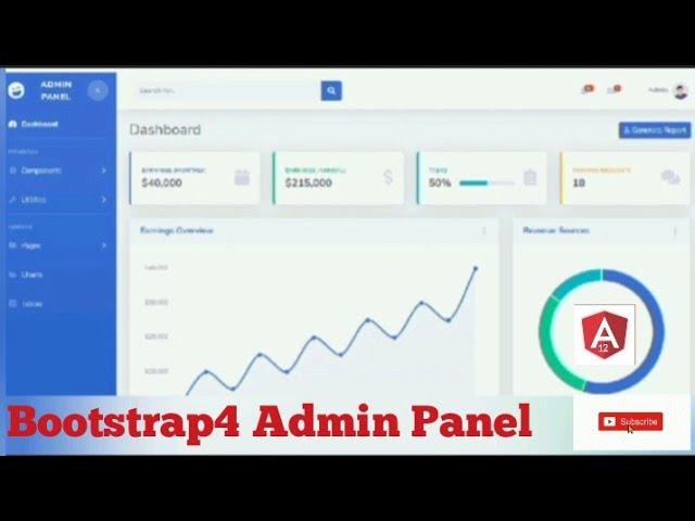 How to create responsive Admin Dashboard with Login page using bootstrap4 and font awesome.