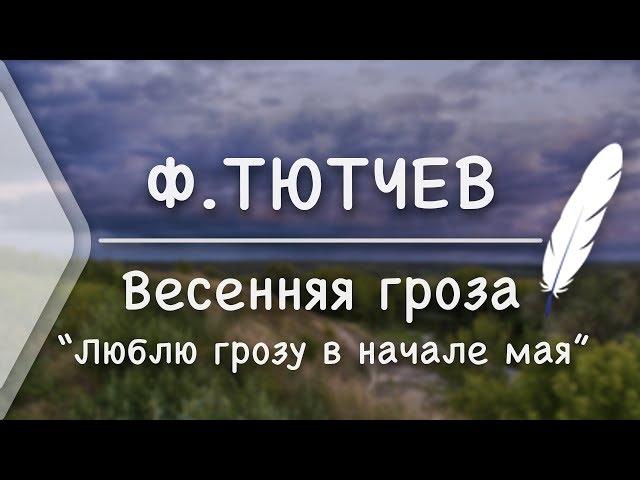 Ф.Тютчев - Весенняя гроза "Люблю грозу в начале мая" (Стих и Я)