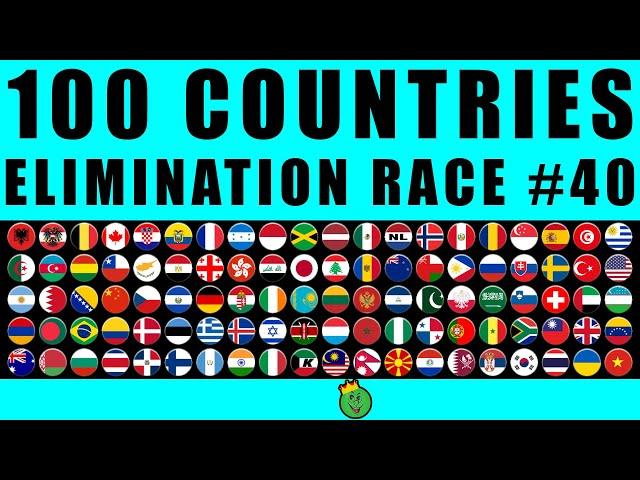 100 Countries Elimination Marble Race in Algodoo #40 \ Marble Race King