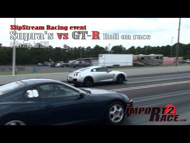 Supra's vs GT R Roll on race @ SlipStream Racing event