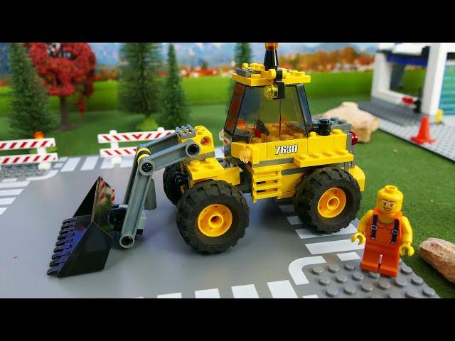 Lego Truck Tractor and Excavator . Toy Vehicles for Kids