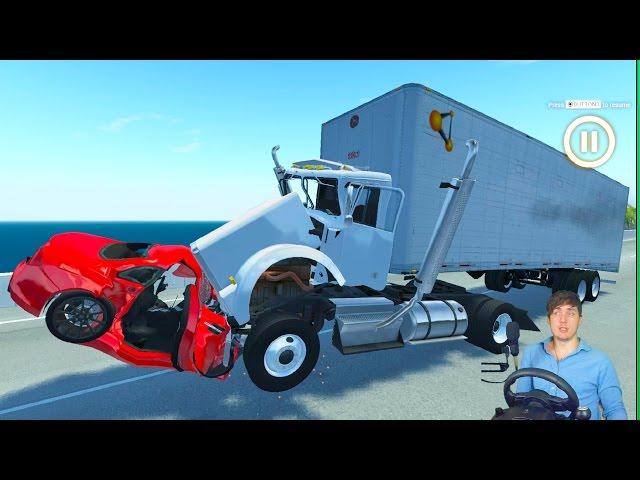 СТРАШНАЯ АВАРИЯ - ЛОБОВУШКИ В BEAMNG DRIVE + РУЛЬ LOGITECH DRIVING FORCE GT