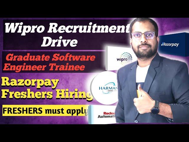 Wipro Recruitment Drive Announced | Graduate Engineer Trainee | Razorpay Junior Analyst Hiring