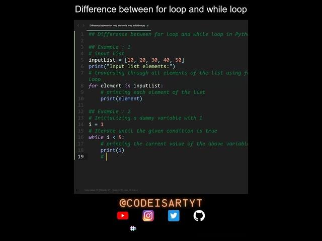 Difference between for loop and while loop in Python | Python Examples | Python Coding Tutorial