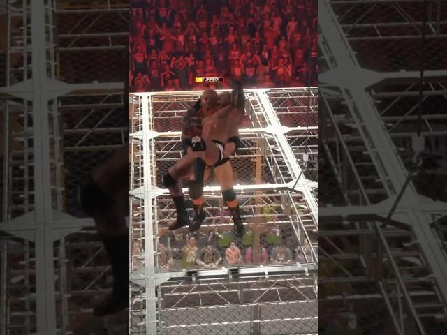 R.K.O. through the cell! #wwe2k23 #wwe2k #wwegames #randyorton #rko #wrestling #gaming #gamingshorts