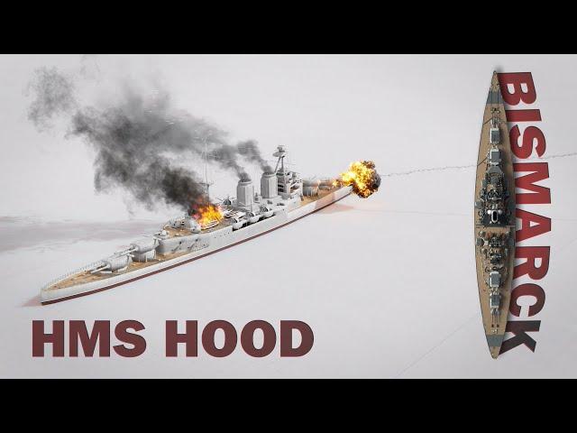 The Battle of Denmark Strait - HMS Hood vs Bismarck Animated 1941