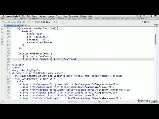 Web Development Tutorial - Retrieving and displaying XML data