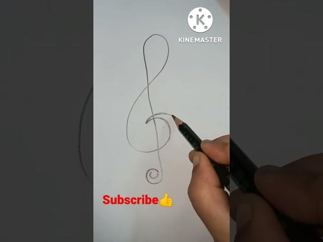 Treble clef drawing  for beginners #shorts #shortsfeed #youtubeshorts