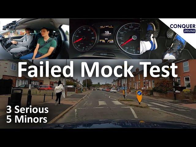 Failed Mock Driving Test UK - 3 Serious Faults and 5 Minor Faults