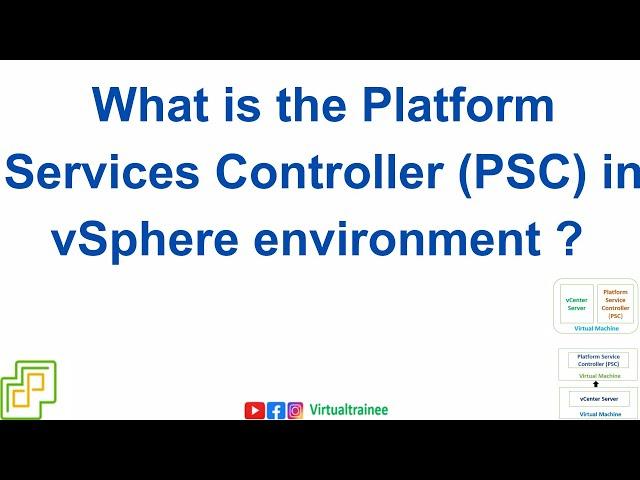 What is the Platform Services Controller (PSC) in vSphere ? ||Platform Services Controller in VMware