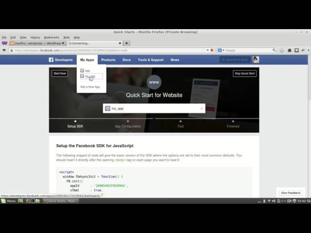 How to use UserPro to set up FaceBook Integration .