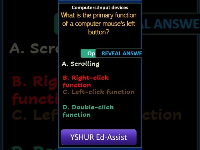 Mouse, LeftClick-Computers:Input devices #mcqs #dsc #GSWS #group
