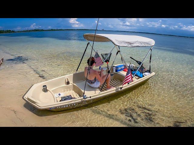 Bimini Top Install on Plastic Jon Boat + Fishing | Kemimoto