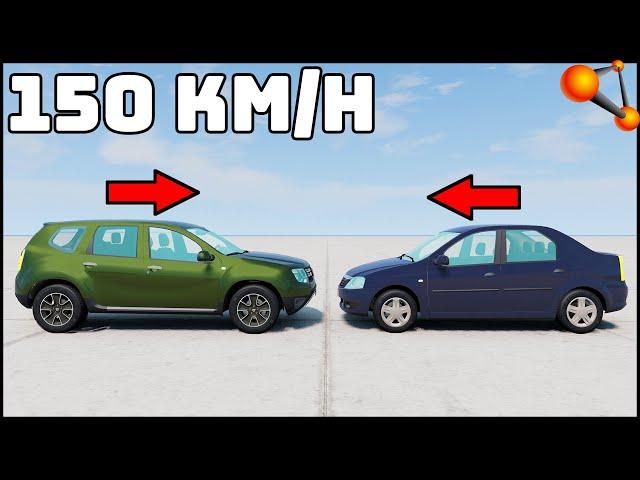 DUSTER vs LOGAN! 150 Km/H CRASH TEST! - BeamNg Drive