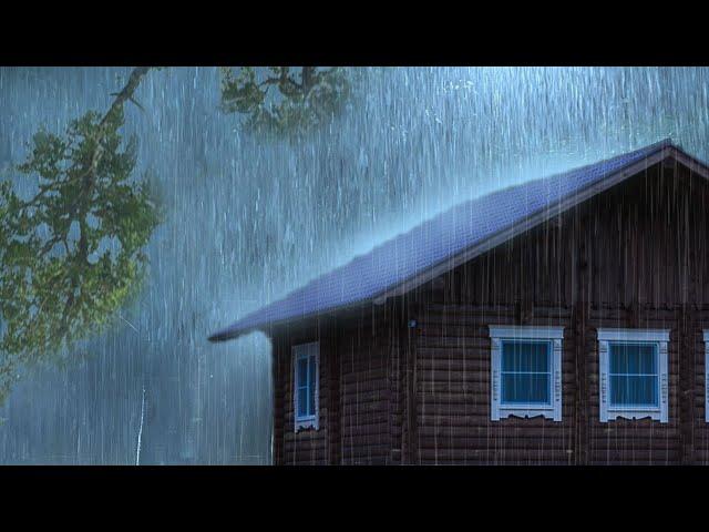 Listen & Sleep Immediately with Heavy Downpour Rain & Massive Thunder Sounds in Rainforest at Night