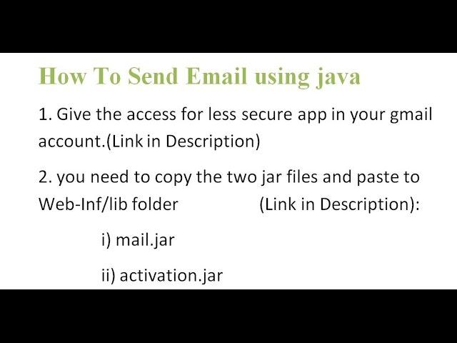 How to Send Email In Java | Eclipse | Gmail