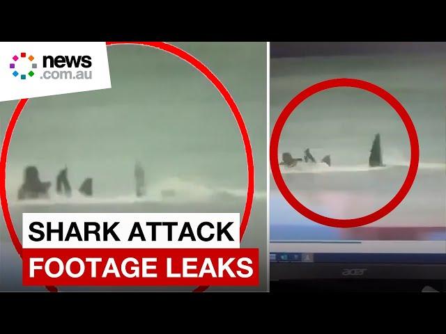 Chilling shark attack video leaks from police station