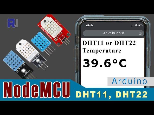 How to use DHT11 DHT22 with NodeMCU ESP8266 to read temperature over WiFi - IoT