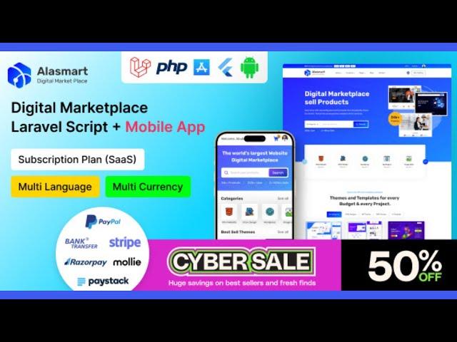 Alasmart Php script free download || how to create a digital product website || PHP Script download