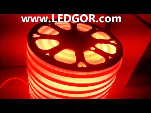 High lumen version Red Led Neon Flex 230V type 50meters roll - Ledgor.com