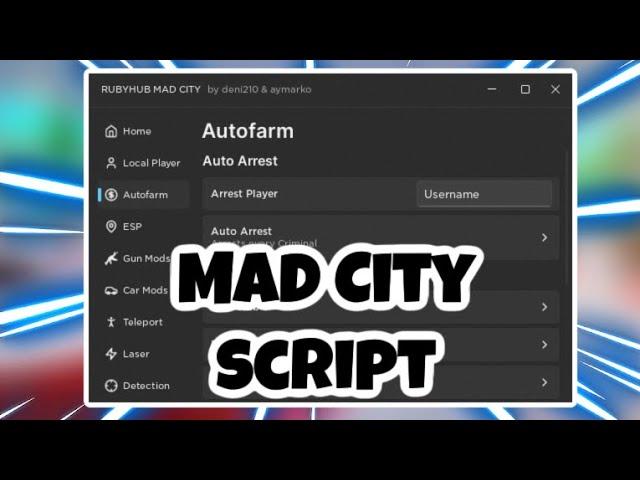 [NEW] Mad City Script | Auto Rob | Infinite Money | Gun Mods | Teleport | AND MORE | PASTEBIN