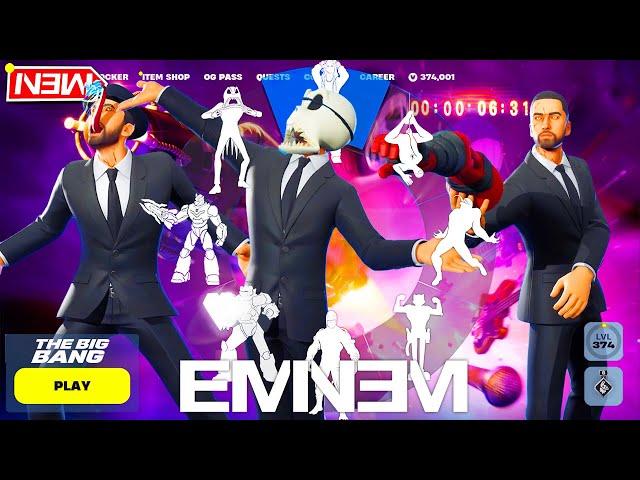 Fortnite EMINEM's Marshall Never More Skin doing all Funny Built-In Emotes #THEBIGBANG